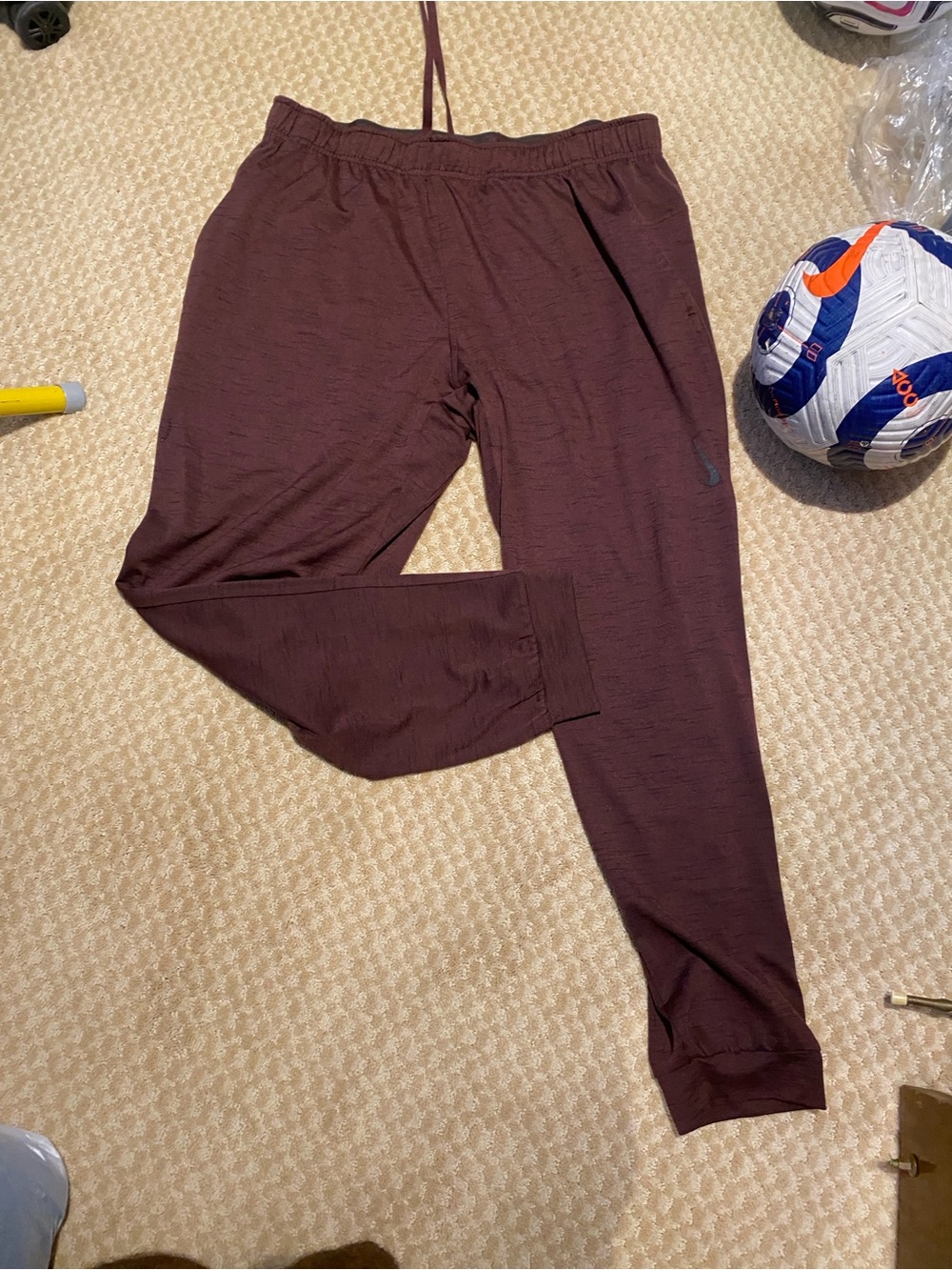 Nike Yoga DRI-FIT Training Pants Jogger Burgundy Maroon CZ2208-652 Mens xl